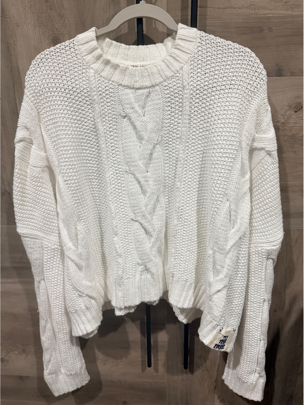 We The Free Women's White Chunky Knit Sweater Size Large